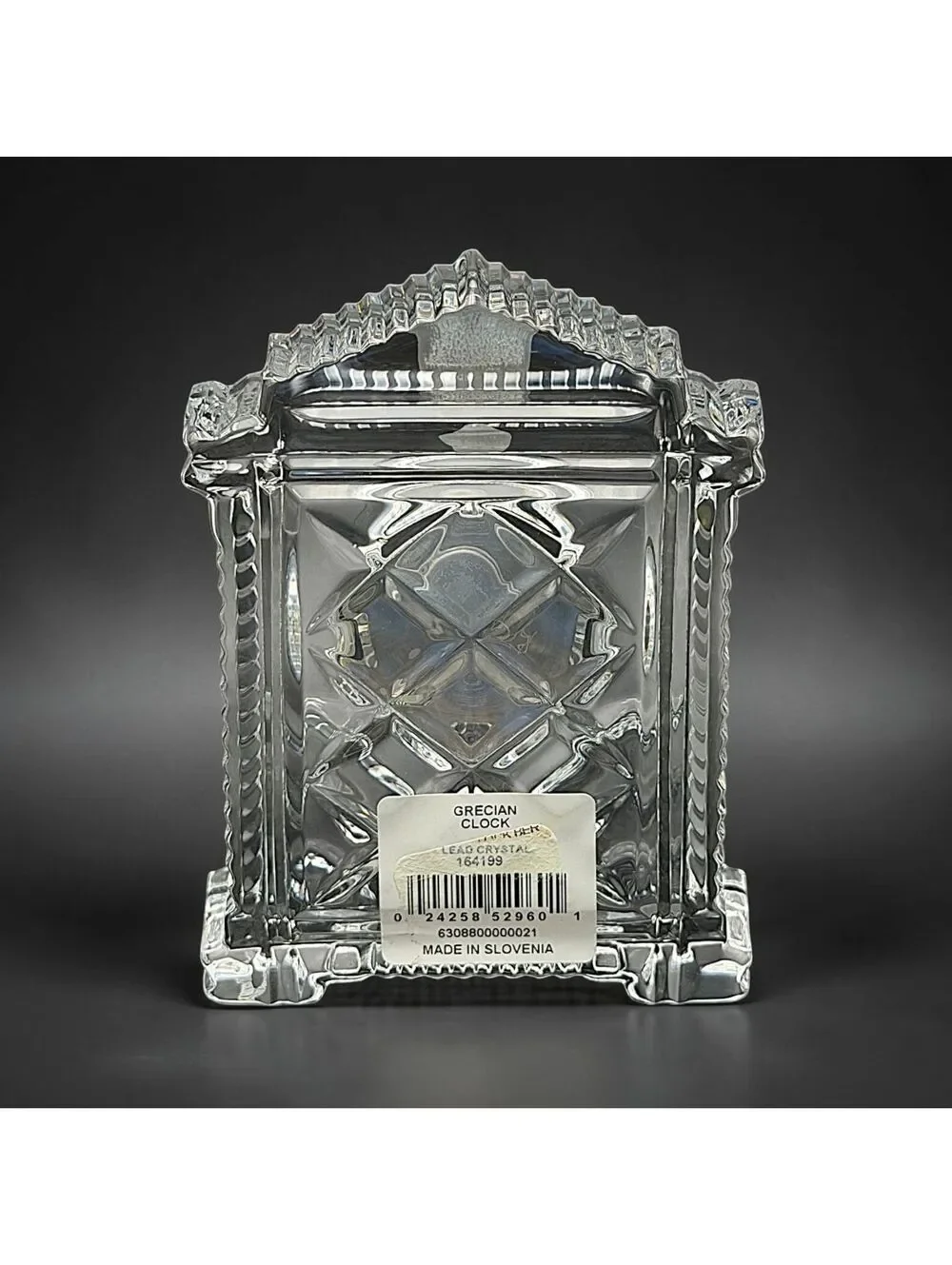 Vintage Waterford Grecian Crystal Clock Roman Numerals With Original Box 4.5